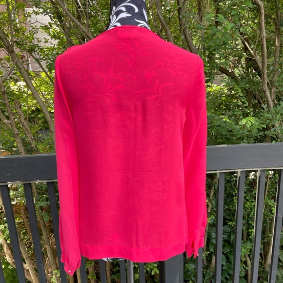 NWOT Kate Spade Log Sleeve Ruffle Blouse "Live Colourfully" / Size 2 - Picture 6 of 8